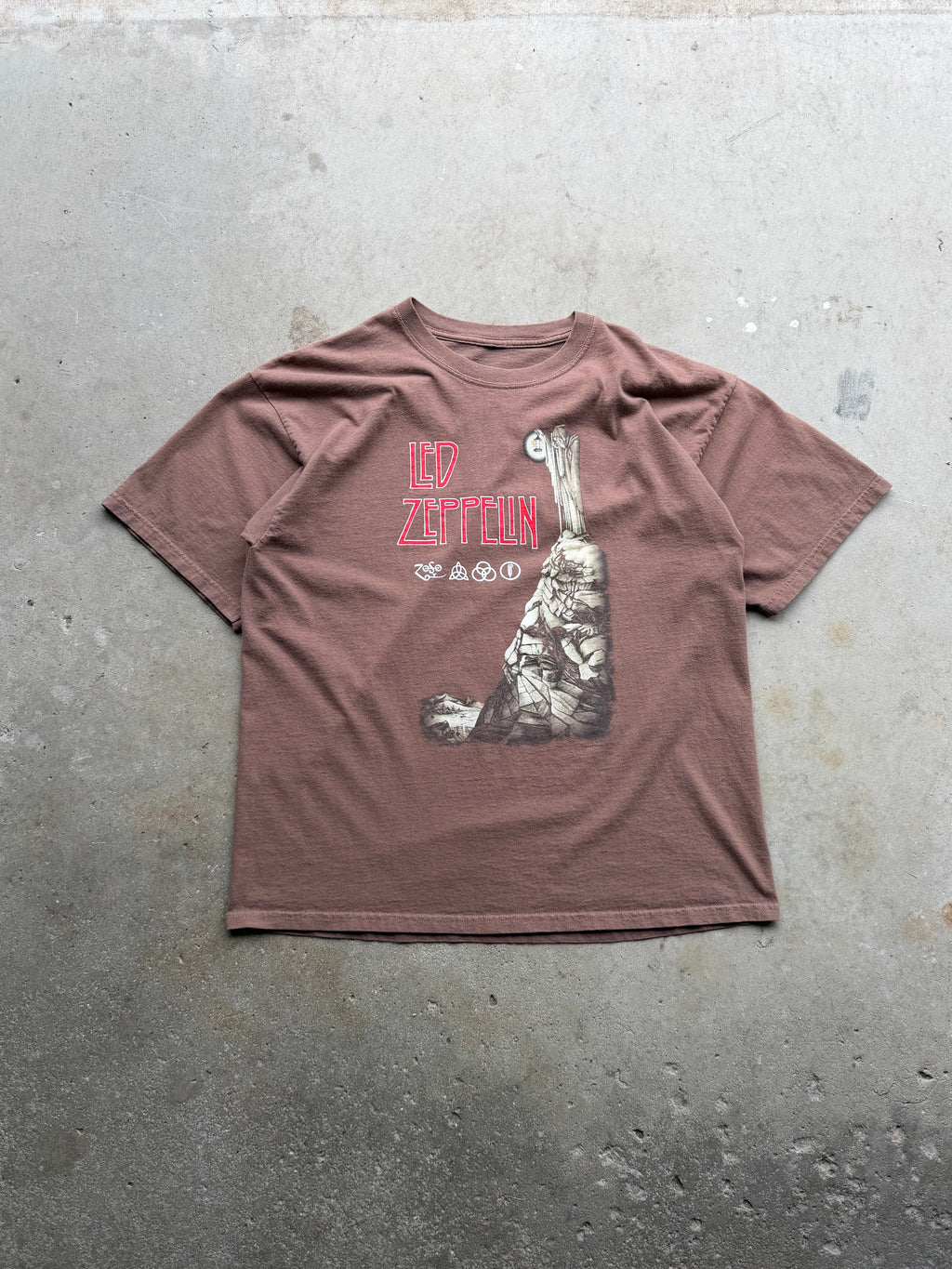 2006 Mocha Brown Led Zeppelin Band Tee (XLARGE)
