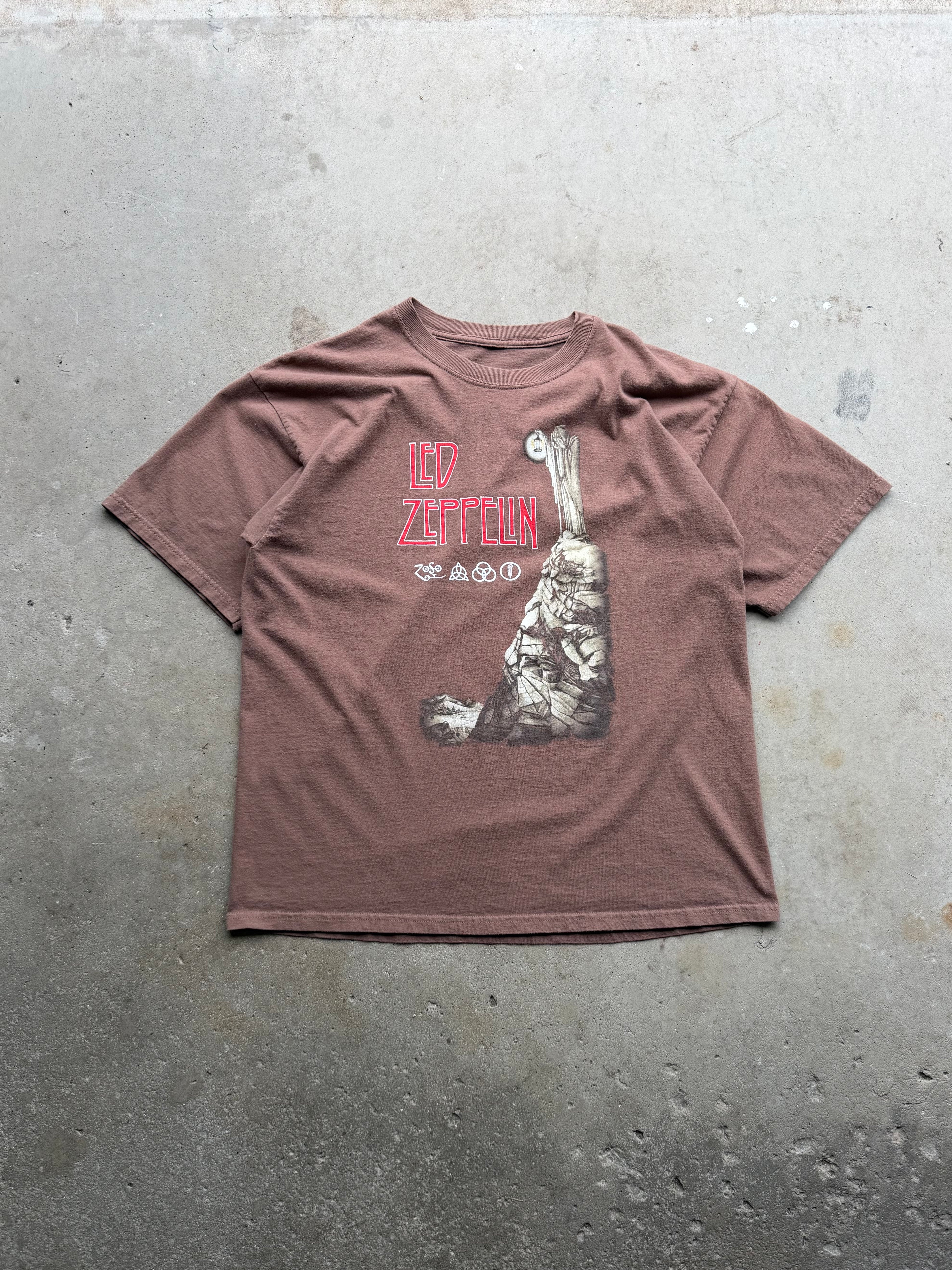 2006 Mocha Brown Led Zeppelin Band Tee (XLARGE)