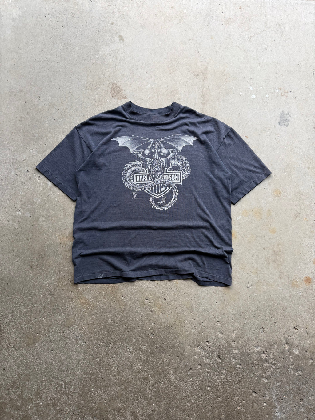 1988 Faded Harley Davidson Gargoyle Tee (XLARGE)