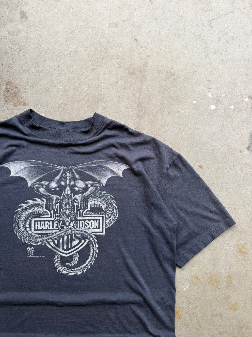 1988 Faded Harley Davidson Gargoyle Tee (XLARGE)