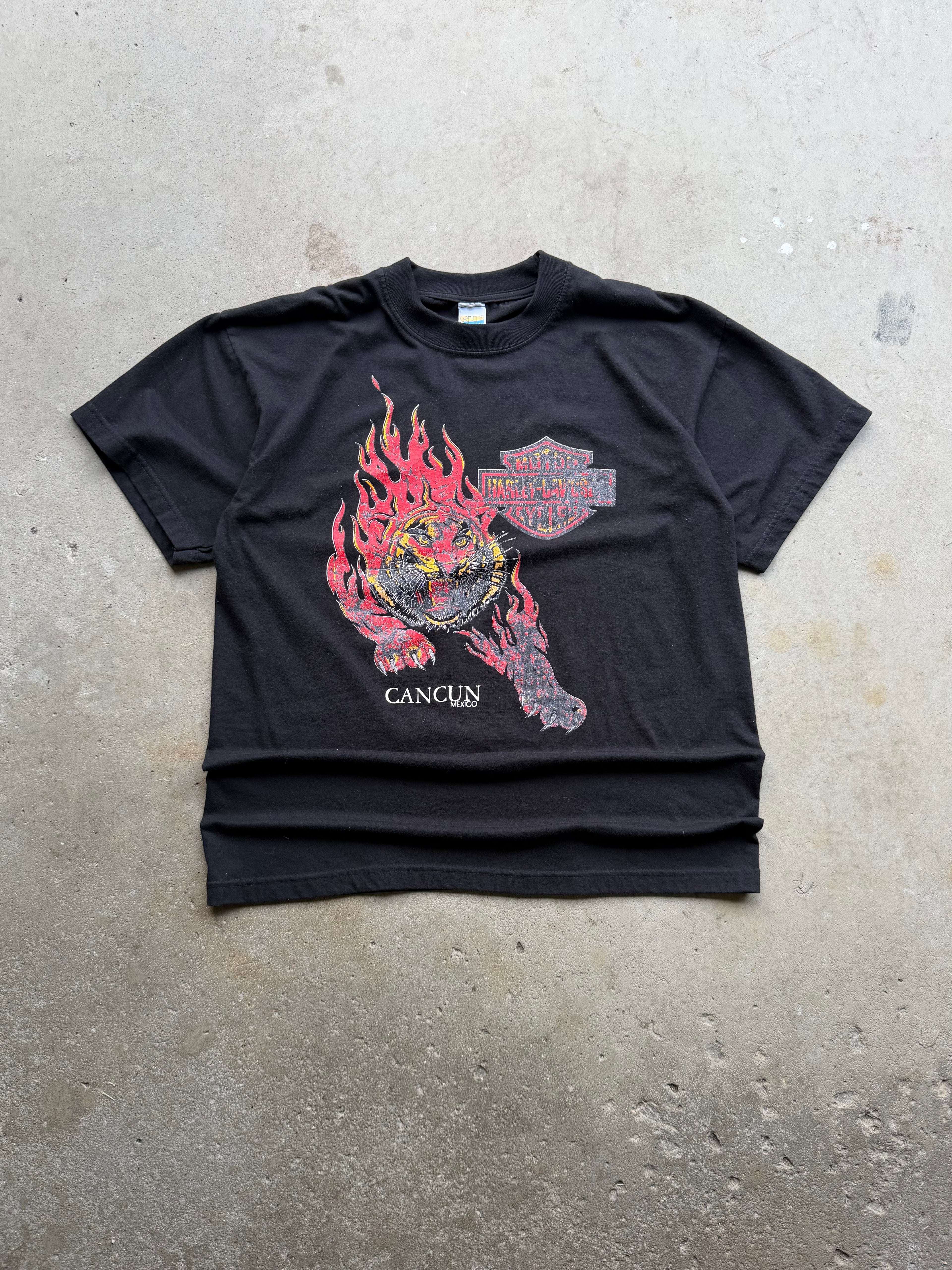 Vintage 00s Mexico Harley Davidson Tiger Tee (XLARGE)