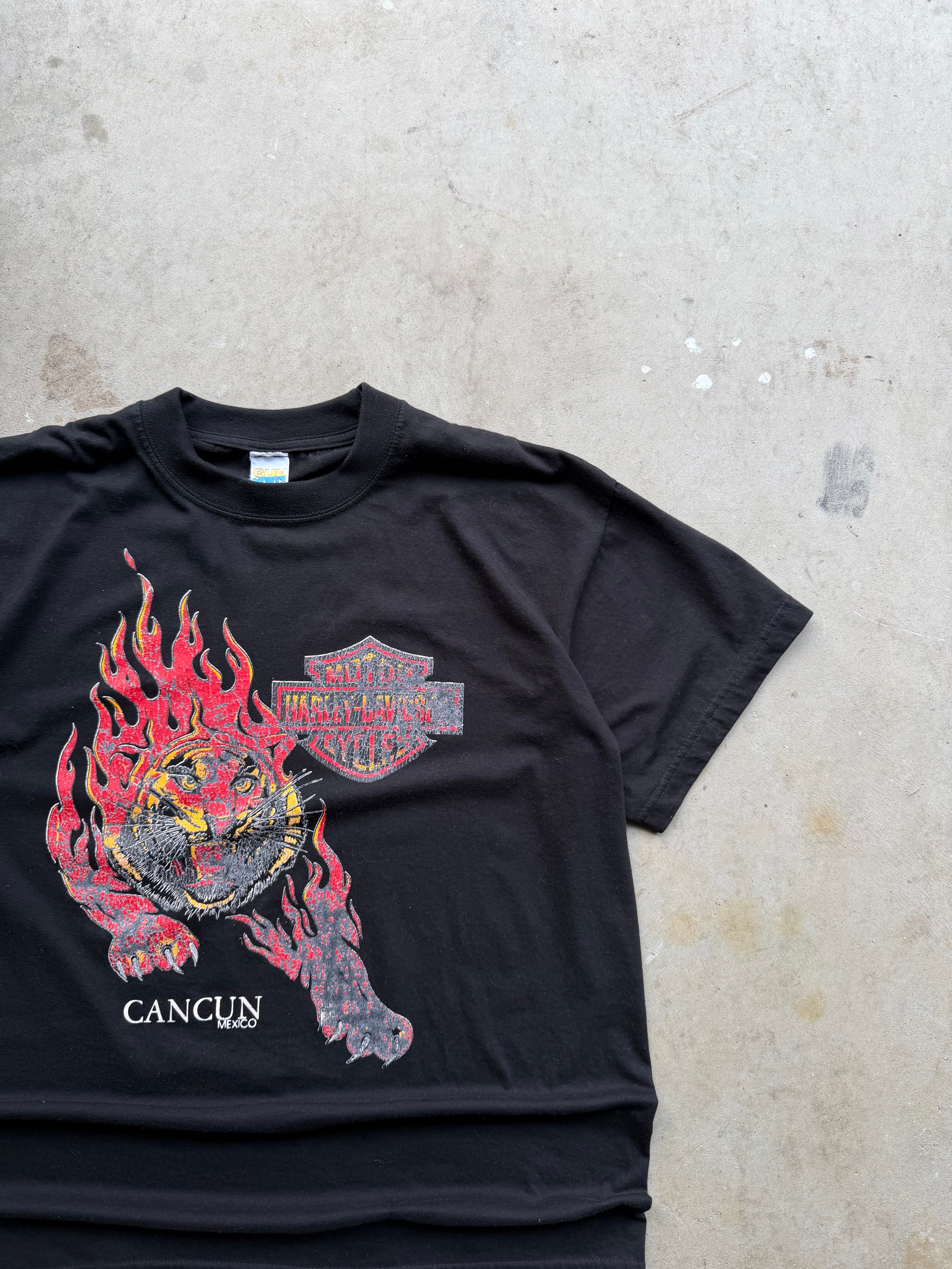 Vintage 00s Mexico Harley Davidson Tiger Tee (XLARGE)