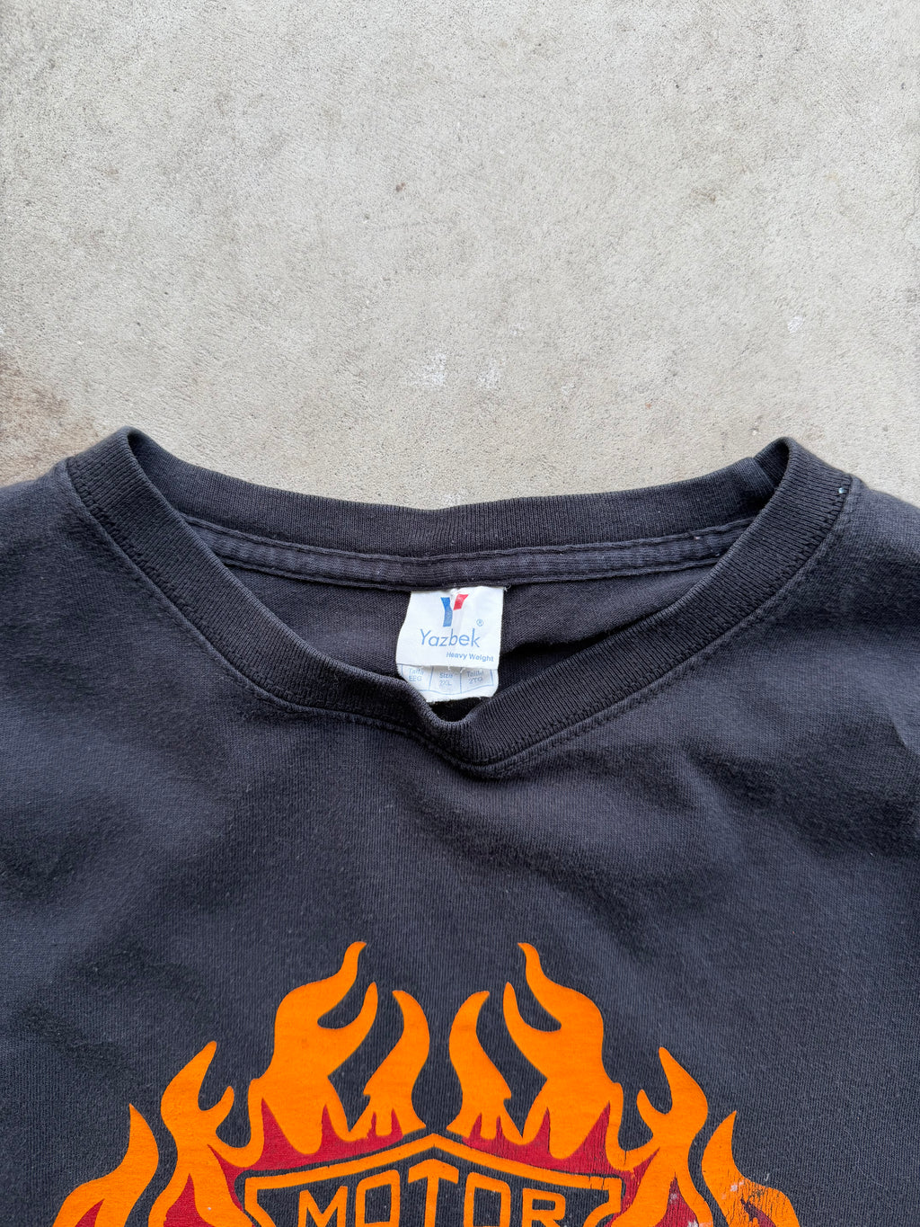 00s Harley Davidson Fire Ball Paint Splatter Tee (XLARGE)