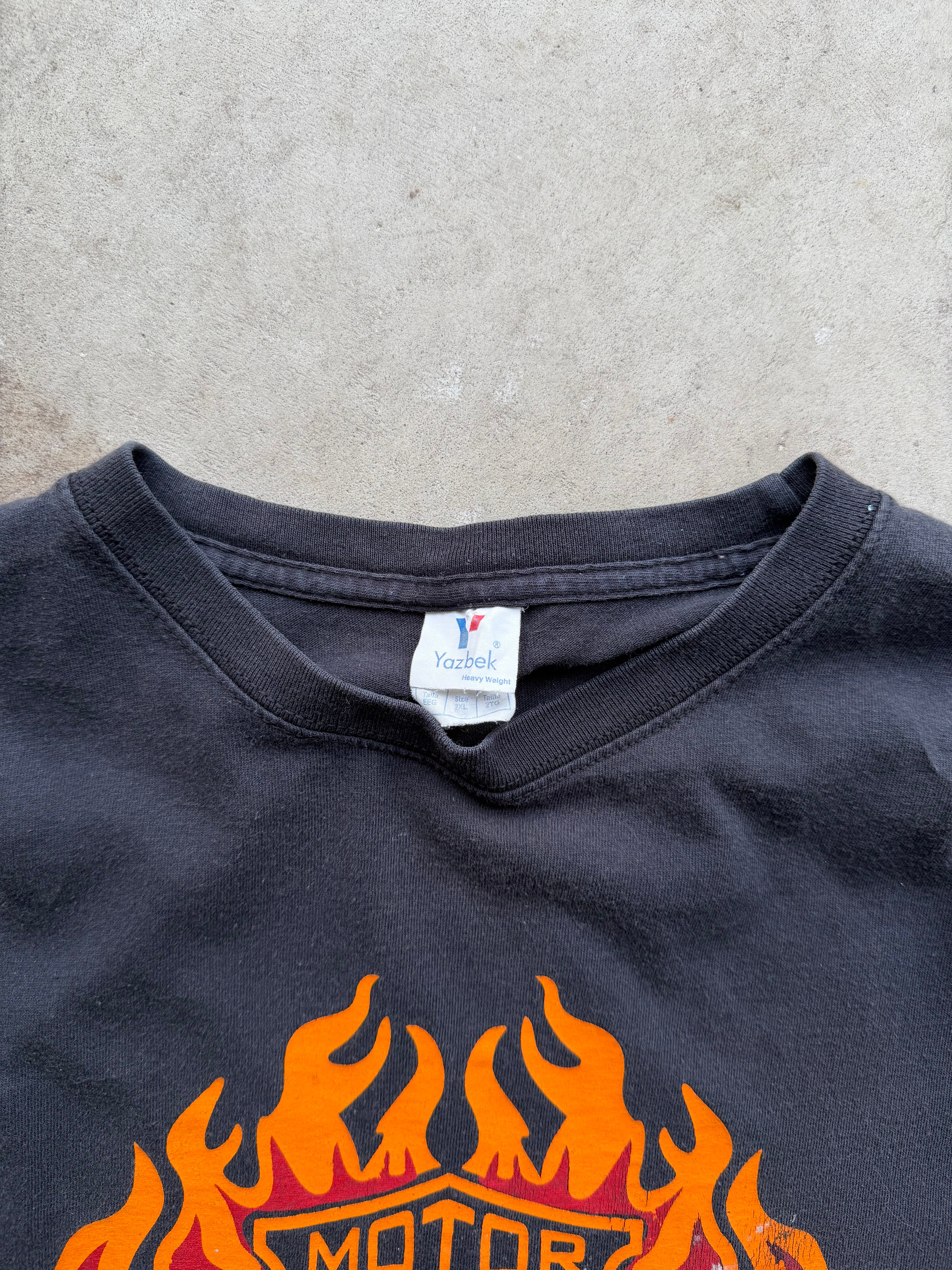00s Harley Davidson Fire Ball Paint Splatter Tee (XLARGE)