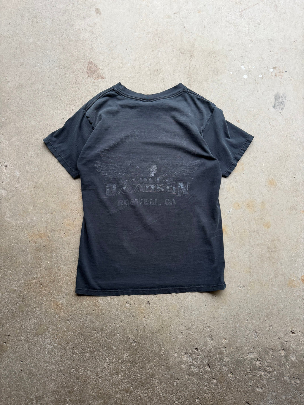 90s Faded Harley Davidson Flame Ball Tee (MEDIUM)