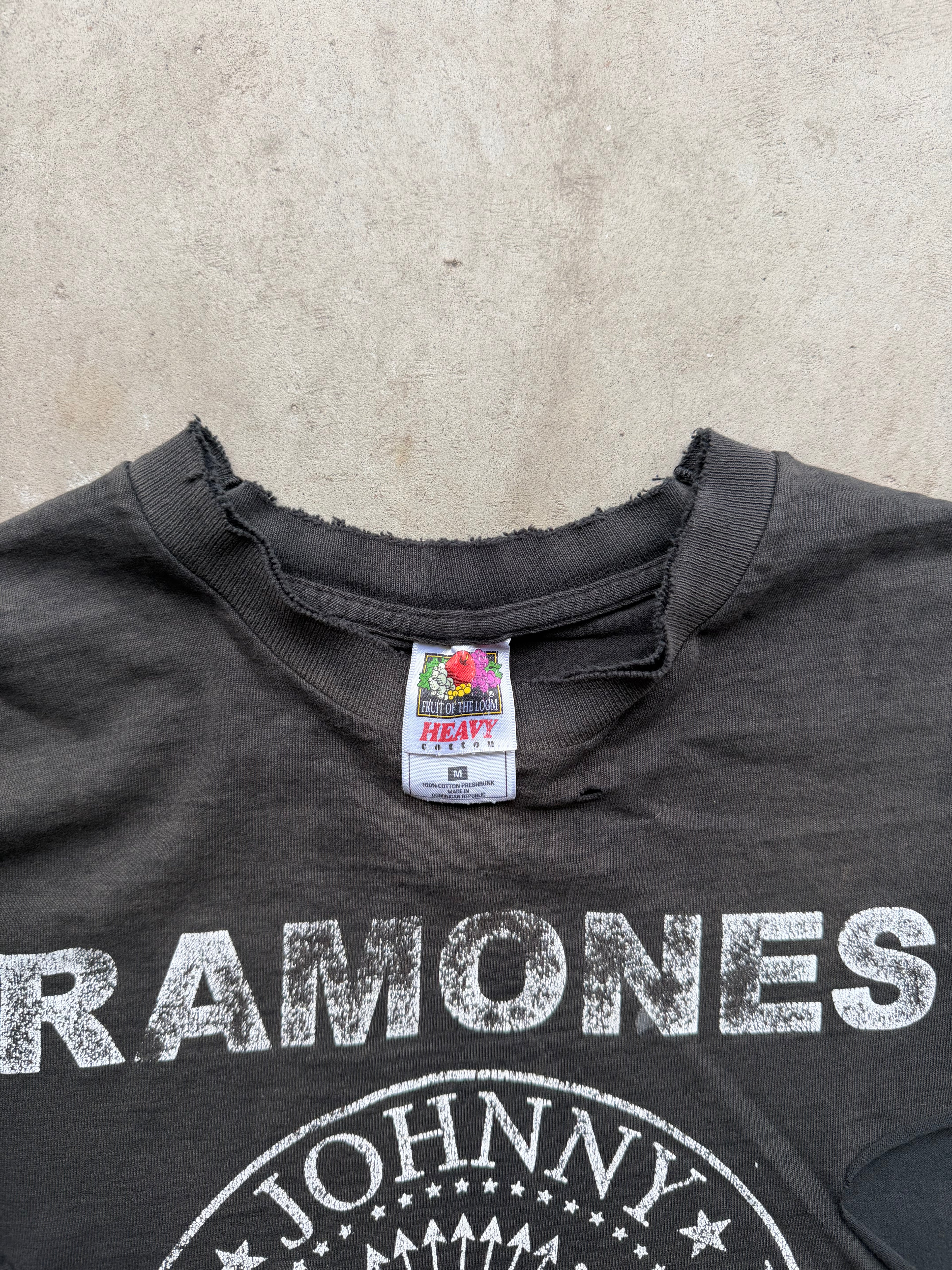 90s Thrashed Ramones Chopped Band Tee (MEDIUM)