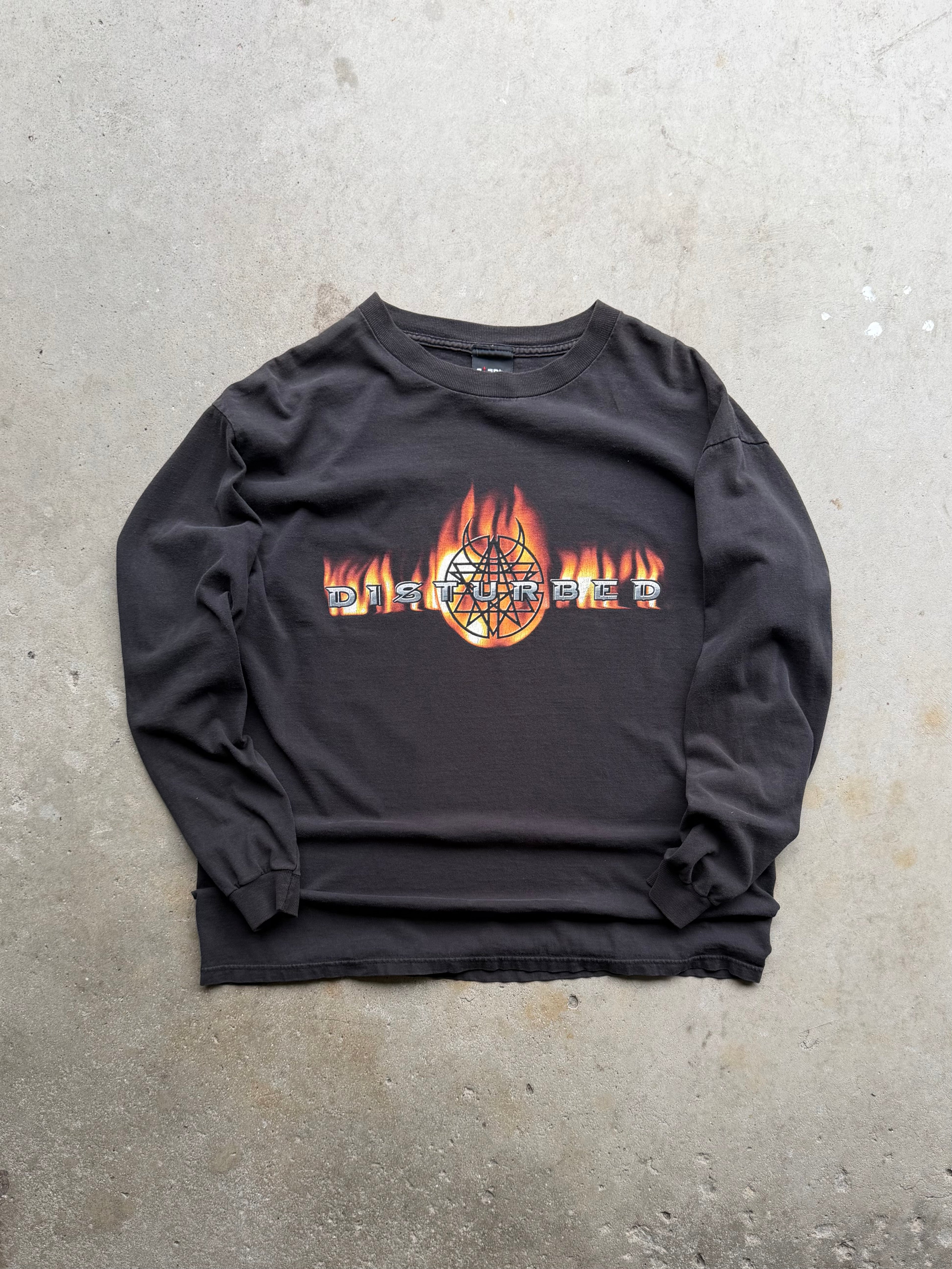 2002 Faded Disturbed Long Sleeve Band Tee (LARGE)